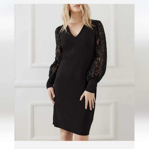 Karen Kane Dresses & Skirts - Karen Kane Black Lace Sleeve Dress NWT 0X
